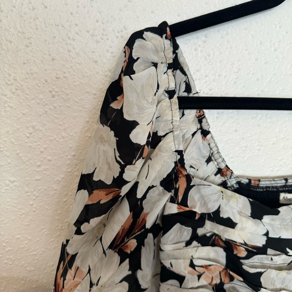 Abercrombie & Fitch Floral Emerson Chiffon Long Sleeve Mini Dress Sz. SMALL TALL - Picture 7 of 8